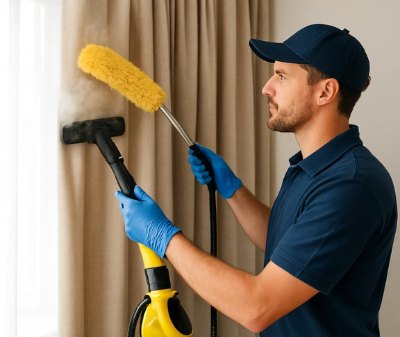 Trusted curtain steam cleaning technician Matty Curtain Cleaning varsity-lakes QLD