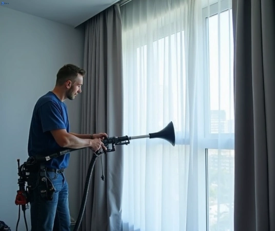 Professional curtain steam cleaning process equipment Matty Curtain Cleaning varsity-lakes