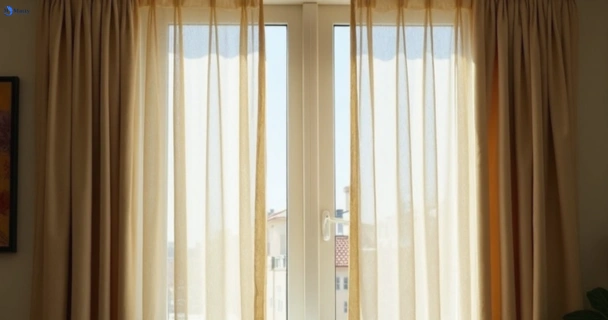 Dusty and dull curtains in varsity-lakes before steam cleaning
